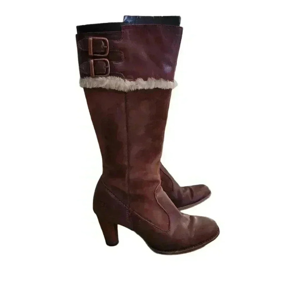 UGG Women’s Raya Knee High US 7 Heel Brown Leather - Picture 1 of 10